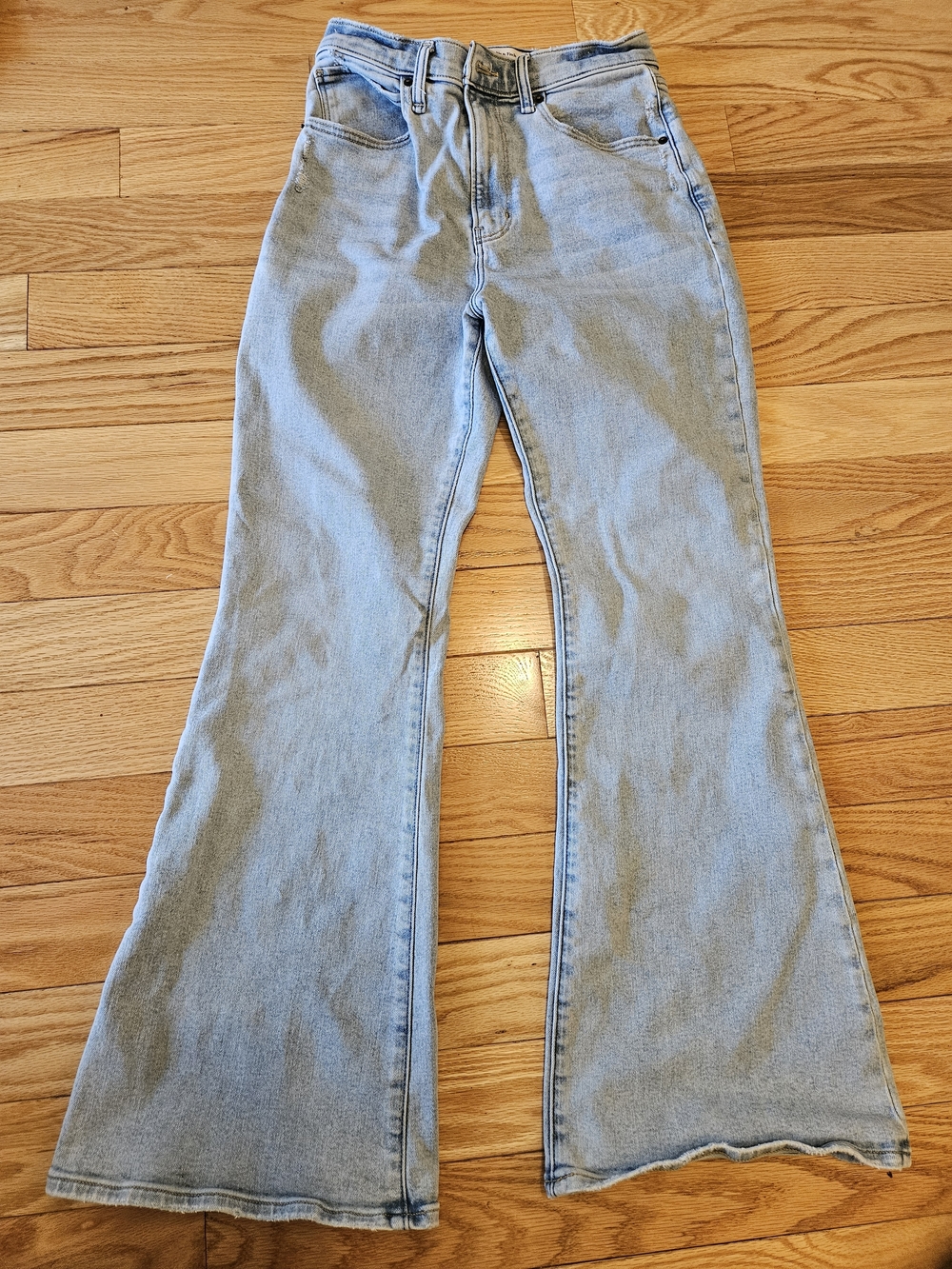 Abercrombie & Fitch Light Blue High-Rise Flare Jeans